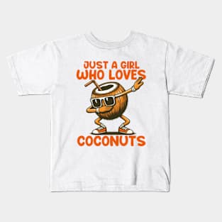Just A Girl Who Loves Coconuts Kids T-Shirt
